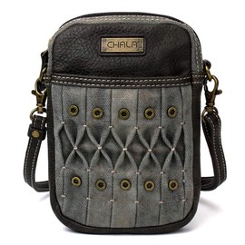 CHALA Crossbody Cell Phone Purse | Women's Wristlet Handbags (Origami_ Grey)