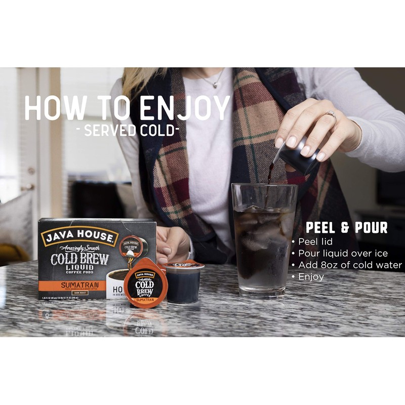 Java House Cold Brew Coffee Concentrate Single Serve Liquid Pods,