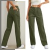 Women High Waisted Cargo Pants Wide Leg Casual Pants 6