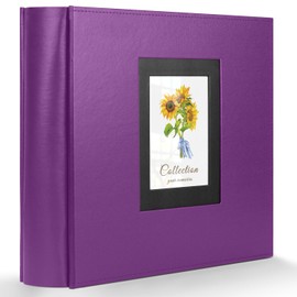 Photo Album 4x6 1000 Photos, Leather Cover Extra Large Capacity Wedding Family Graduation Baby Anniversary Vacation Birthday Christmas Holds 4x6 Pictures(Purple, 1000 Pockets)