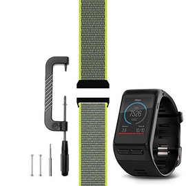 C2D JOY Compatible with Garmin Vivoactive HR Replacement Bands (Pins and Pin Removal Tool) Sport Mesh Strap for Outdoors GPS Smart Watch Accessories Nylon Weave Watchband - 07#, L/6.3-9.0 in.