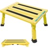 Marudina Large Platform RV Steps, 3-Level Adjustable Height Aluminum Folding