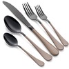 LKTDYMEG 20-Piece Black Silverware Set 18/0 Stainless Steel Silverware Set