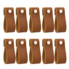 10Pcs Leather Drawer Pulls, Leather Furniture Dresser Knobs, Handmade PVC