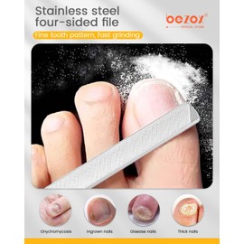 BEZOX Long Steel Nail File for Onychomycosis, Ingrown Nail，Thick and Fungal Nails with Dual-Ended Toenail Lifter – The Ultimate Manicure & Pedicure Tool for Men and Women’s Nail Care(Black)