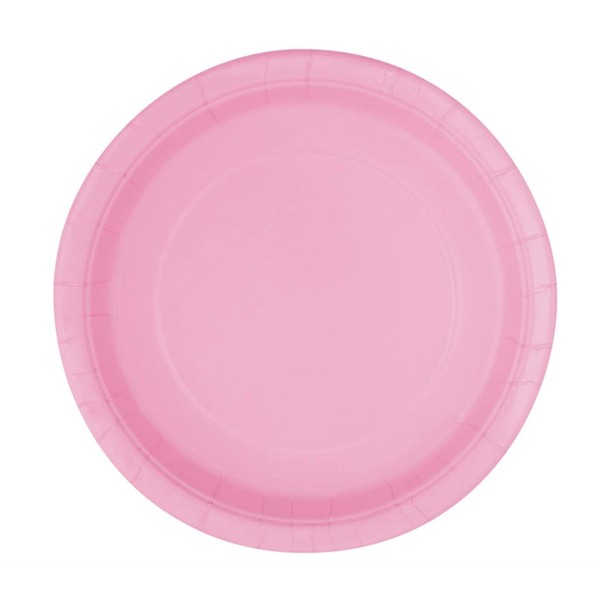 Unique 30876 7" Round Dessert Plates | Lovely Color Theme | 8ct, Baby Pink, Pack of 8