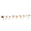 9pcs Nose Studs Set Golden Stainless Steel L Shape Shiny