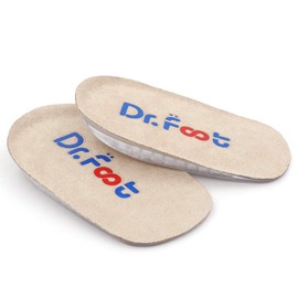 Dr.Foot Height Increase Insoles, Heel Cushion Inserts, Heel Lift Inserts for Leg Length Discrepancies (Large (0.5" Height))