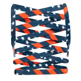 LitLaces - Sublimated Flat USA American Flag Patriotic 4th of July Cool Kids Shoe Laces (USA, Dark,63)