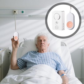 Bed Sensor Alarms for Seniors - Bedside Cordless Warning - Long Range Waterproof Bedside Caregiver Call Alarm for Patients Sleep Night Safety Seniors Kids Adults