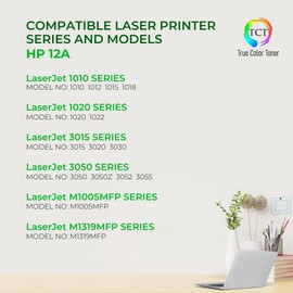 TCT 12A Toner Cartridge 4 Pack - Premium Compatible Replacement for HP 12A Q2612A Black Works with HP Laserjet 1010 1012 1015 1018 1020 1022 3015 3020 3030 3050 3055 Printers (2,000 Pages)