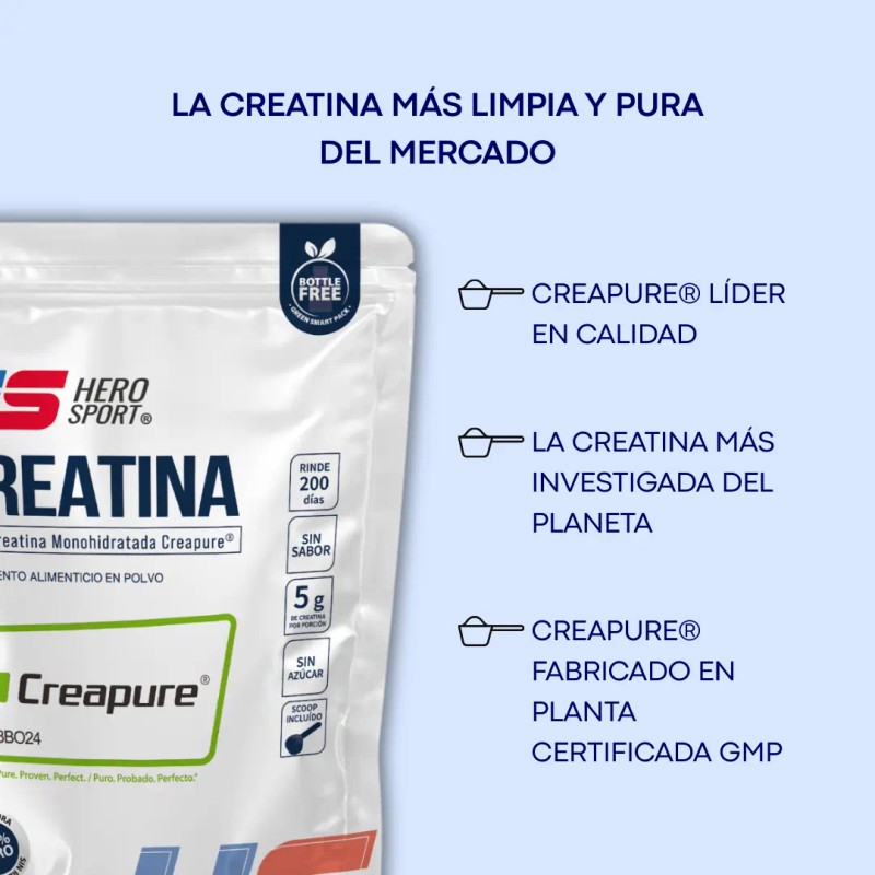Hero Sport Creatina Monohidratada Creapure 1kg 100 Pura Solo Ingrediente