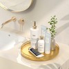12" Gold Lazy Susan for Table Top, Oak Wood Lazy