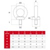 10pcs M5 Stainless steel eye bolt A4 316 marine grade