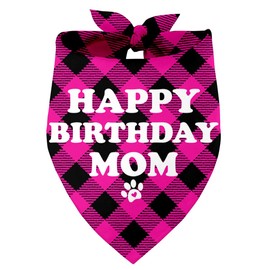 Happy Birthday Mom Dog Bandana, Dog Mom's Gift Dog Bandana, Pet Scarf Accessories, Printed Dog Bandanas Gift for Dog Lover Birthday, Gift for Small Medium Large Dogs, Dog Mom Bandana Gift(K4)