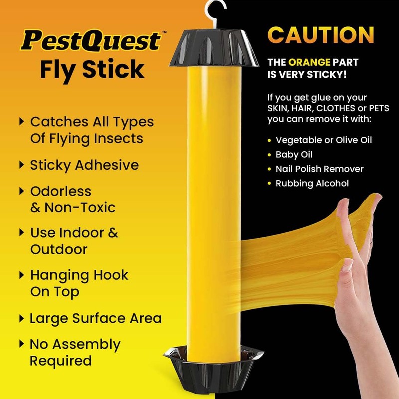 Sticky Fly Stick (2 Pack), Fly Stick for Mosquitoes, Sticky