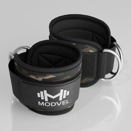 MODVEL Ankle Straps for Cable Machines - Adjustable, Comfortable Gym Accessories for Strength Training, Weightlifting, and Injury Recovery - Durable Padded Support for Men & Women