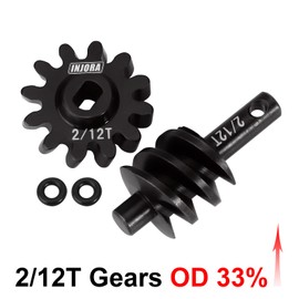 INJORA Overdrive Gears Differential Axle Steel Gears 12T Steel Worm Gears Upgrade Parts for SCX24 C10 JLU Gladiator Bronco Deadbolt Axial 1/24 RC Crawler Car