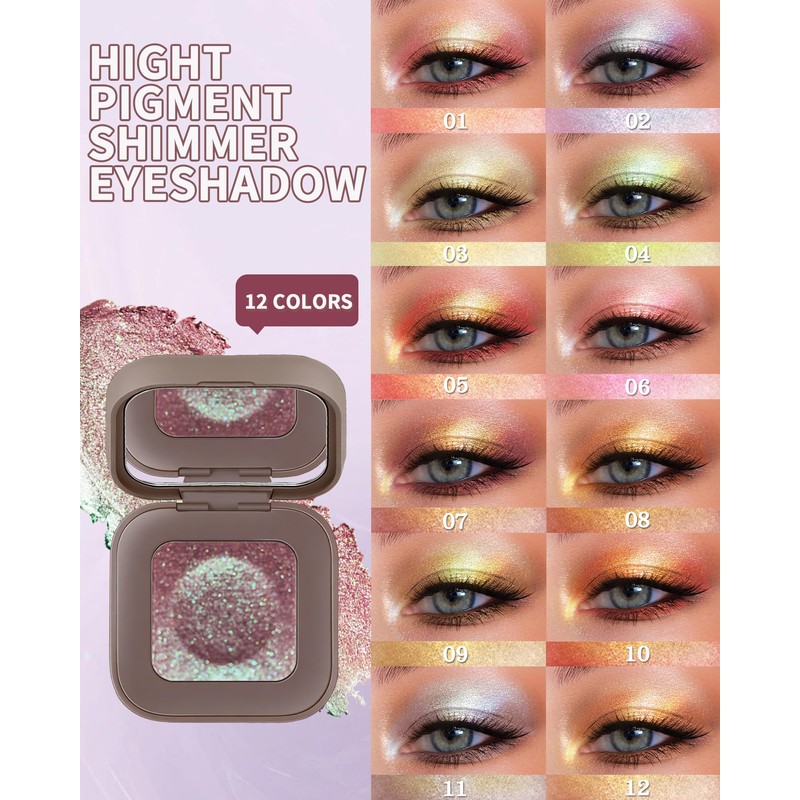 Duochrome Eyeshadow Palette, Multichrome Chameleon Holographic Eye Shadow