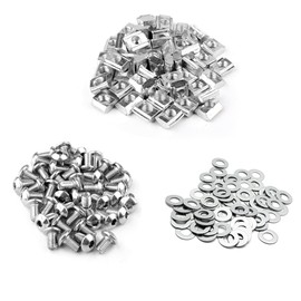 iYueMps T Slot Nut Screws Kit,Include 50Pcs M5 T Nuts,50Pcs M5 Socket Screws with 50Pcs Flat Washers for 2020 Aluminum Profile Extrusion Angle Mounting