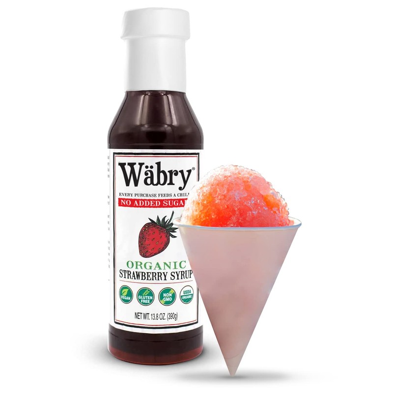 Wäbry Organic Strawberry Syrup No Added Sugar – 13.8oz (390g),