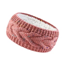 F Fityle Knit Turban Head Wrap for Women, Elastic Ear Warmer Hair Band, Pink