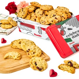 David's Cookies Father's Day Cranberry Pistachio Biscuits In Sweet Sampler Tin - Irresistible Crunch, Snacks And Bakery Treats - Ideal for Snacking And Gifting - Gourmet Father's Day Food Gift 9.3oz