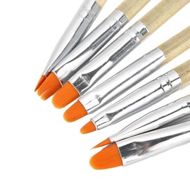 7 Pieces Nail Art Brushes with Transparent Handle Nail Art Brush DIY Pen Pattern Nail Painting Drawing UV Gel Pen Art UV DIY Pattern Nail Painting Drawing Pen (Gold)