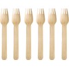 100Pcs Disposable Wooden Forks - 15.5cm Eco-Friendly Birchwood Utensils Biodegradable