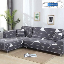 Byforphye Stretch Sofa Slipcover, Elastic Fabric Printed Armchair Loveseat Couch 1/2/3/4 Seater Sofa Covers Pet Protector Mat Cushion Cover (1 Seater (35-55 in), Gray Stripes)