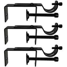 3PCS Outside Mounted Blinds Curtain Rod Bracket Accessories,1.3-2inches Wide Track,Adjustable No Screw Curtain Rod Holder,Curtain Rod Brackets for Both Bedrooms and Living Rooms