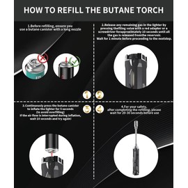 Torch Lighter, Long Flexible Neck Refillable Butane Lighter, Jet Flame Windproof Lighter with Visual Fuel Window for Kitchen Cooking, Baking, BBQ & Camping (Fuel Not Included)