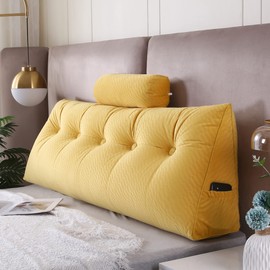 Gpround Wedge Headboard Pillows + Head Roll Pillow Bed Wedge Pillow for Headboard Large Bolster for Bed Rest Reading Pillows Backrest Pillows for Sitting in Bed