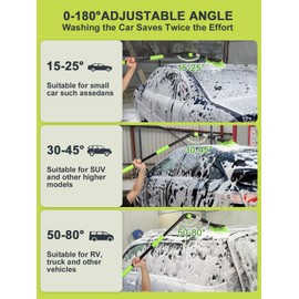 59" PBT 180°Rotatable Car Wash Brush with Long Handle New Process Not Easy to Produce Floating Hair Suitable for Snow Sweeping SUV MPV Truck Rv Caravan Indoor Outdoor Cleaning Window Wheel