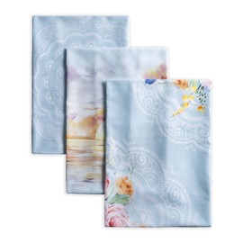 Maison d' Hermine Ibiza-Blue 100% Cotton Set of 3 Multi-Purpose Kitchen Towels | Bar Towels | Spring/Summer (50 cm x 70 cm)