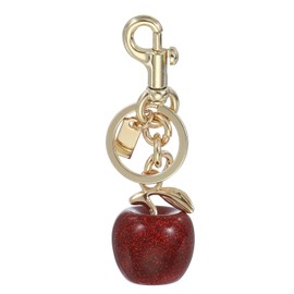PATIKIL Apple Keychain for Women Bag Purse Charm Cute Apple Accessories with Key Ring and Clip for Handbag Keys Car Ring, Red-Light Gold