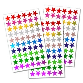 10 Colors，1800 Pack，Foil Star Metallic Stickers.0.6" Diameter.
