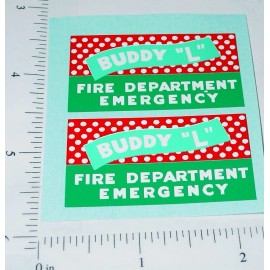 Buddy L Pair Buddy L Fire Department Emergency Truck Stickers BL-114