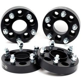 VLAOSCHI Black Forged 5x4.5 to 5x5 Hubcentric Wheel Adapters 1.25 Inch with 1/2" Studs Compatible with Jeep 5 Lug 5x114.3 to 5x127 for Wrangler Cherokee Liberty Comanche XJ KJ KK YJ TJ ZJ MJ-Pack of 4