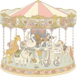 HGHG New Carousel Swaddles Soft Baby Muslin Swaddle Blanket (Carousel Pink)