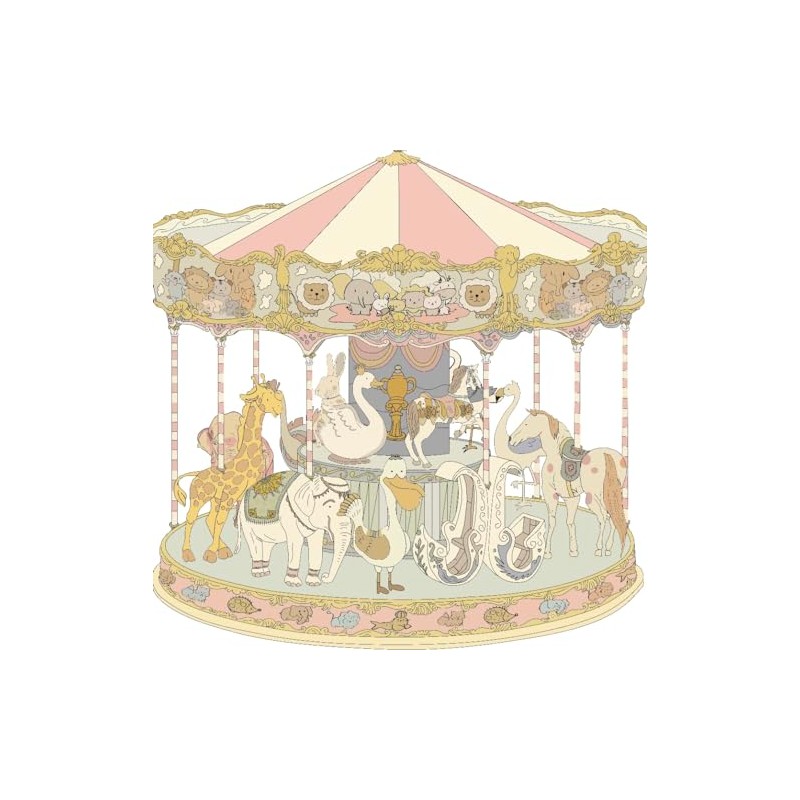 HGHG New Carousel Swaddles Soft Baby Muslin Swaddle Blanket (Carousel