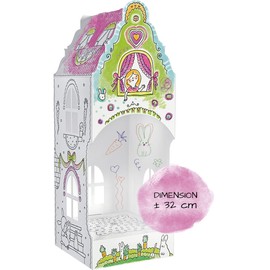 Monumi - 3D House Coloring, Creative Toy, Painting and Assembling Various House Patterns, 3D Coloring Picture, Paintable Cardboard House, DIY 2-in-1 - Pattern: Carrot Road