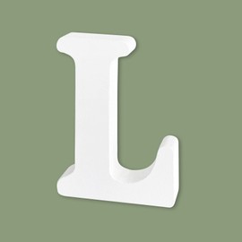 4 Inch White Marquee Letters, Unfinished Wooden Letters for Crafts, Wood Alphabet Letters for Wall Decor, Home and Party Projects (Letter L)