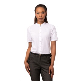 Chef Works Women's Seersucker Shirt, White, Large