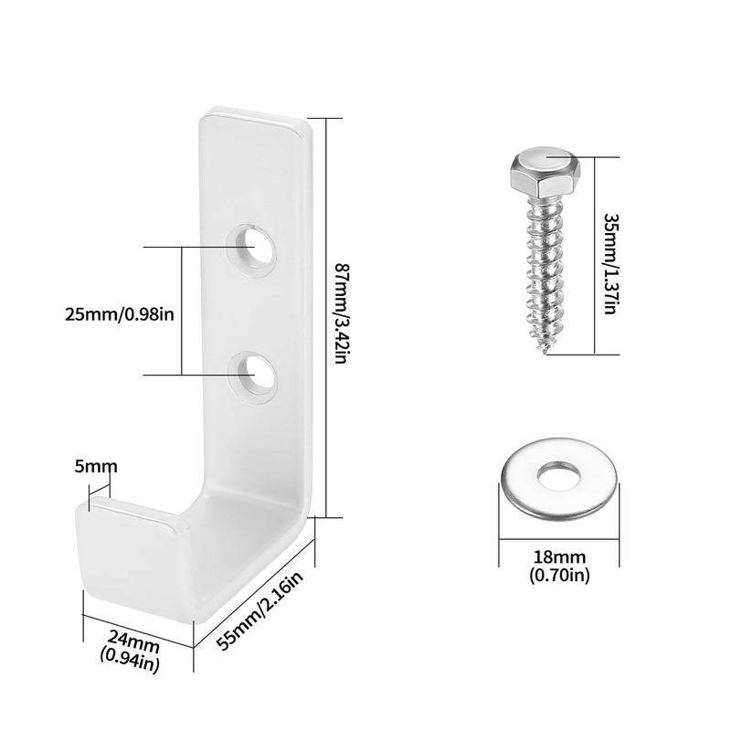 4 Pcs Garage Hooks for Hanging Heavy Duty Hooks, White