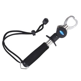 LinaLife Stainless Steel Fish Lip Grabber Gripper Fishing Tool Grip Tackle Scale 15KG max 33 Pounds Scales Grip Fish Holder Stainless Steel Fish Lip Grabber with Weight Scale and Measuring Tape