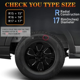 Mayello For 2019-2024 Toyota RAV4 17" GLOSS BLACK Hubcaps Wheel Covers SET of 4