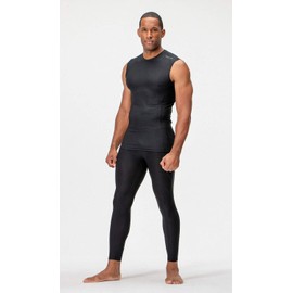 DEVOPS 3 Pack Men's Athletic Compression Shirts Sleeveless (2X-Large, Black/Black/Black)
