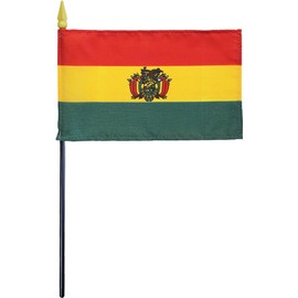 Bolivia - 4 in x 6 in World Stick Flag