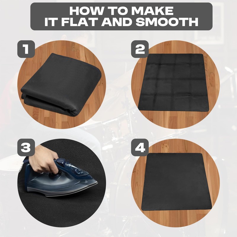 Drum Rug, 4 x 5 Ft Drum Mat with Non-Slip